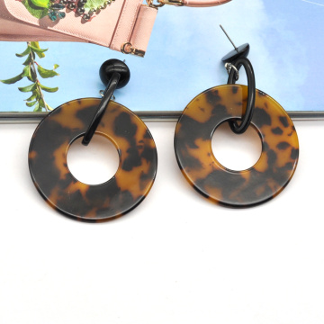 Custom Leopard Textur Ringschmuck für Frauen Acrylacetat Schildkröte Ohrringe